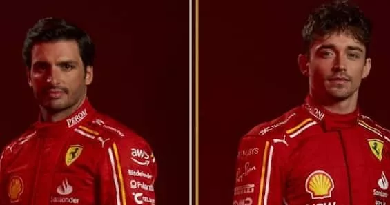 Ferrari svela le nuove tute 2024 per Leclerc e Sainz 20240210 120435