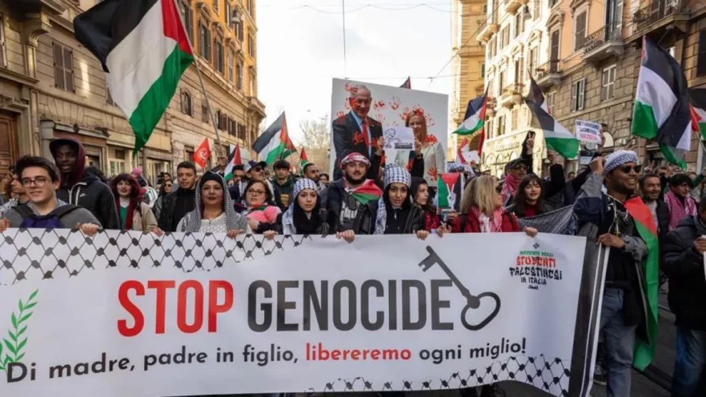 Roma: Potente Corteo Pro Palestina con 1.500 Manifestanti 20240303 170037